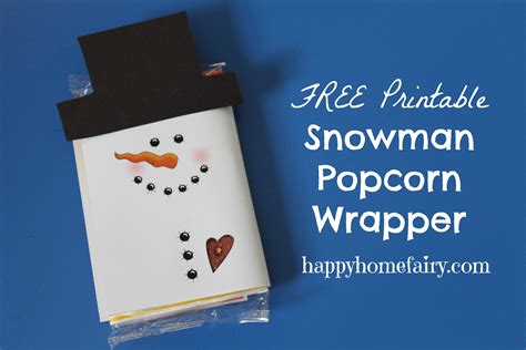 Snowman Popcorn Wrapper Printable